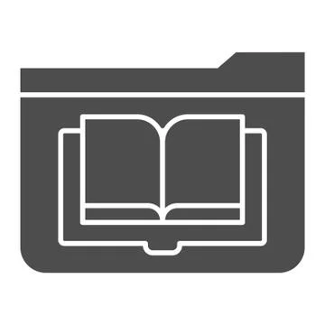 Folder journal solid icon. Folder with book vector illustration isolated on 스톡 일러스트