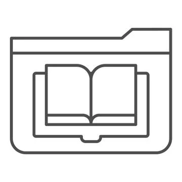 Folder journal thin line icon. Folder with book vector illustration isolated on Stock Illustration