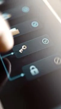 Folder key checkmark and lock on estate tree Stock Photos