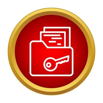 Folder with key representing data security and privacy Stock Illustration