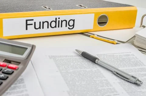 Folder with the label funding 库存照片