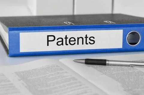 Folder with the label patents Stock Photos