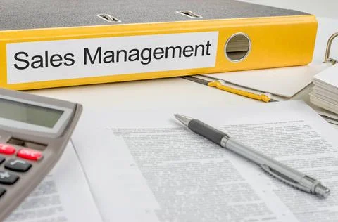 Folder with the label Sales Management Folder with the label Sales Managem... Stock Photos
