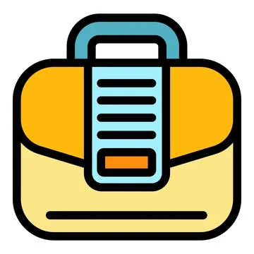 Folder laptop bag icon color outline vector Stock Illustration