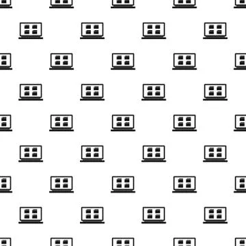 Folder on laptop pattern, simple style Stock Illustration