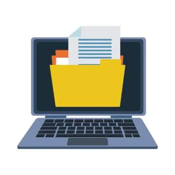 Folder on laptop screen イラスト素材