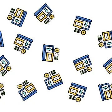 Folder laptop vector seamless pattern sign 스톡 일러스트