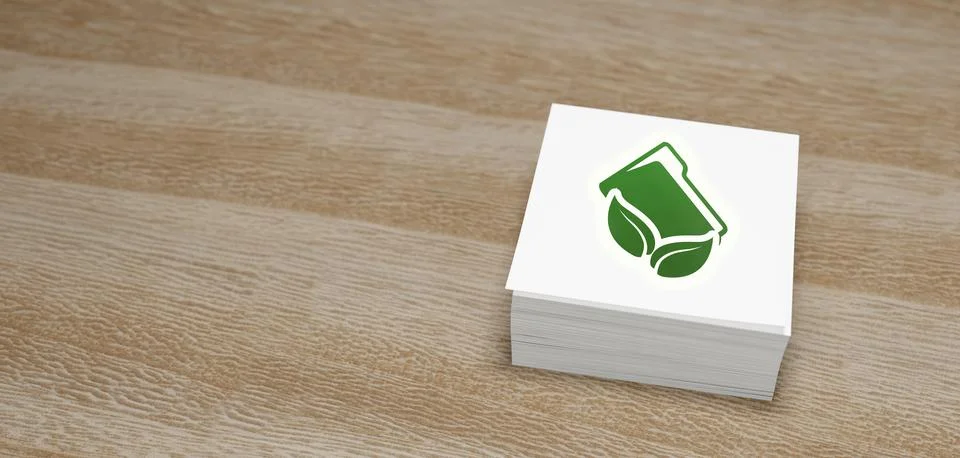 Folder leaf banner background with copyspace text 3D Render 库存插图