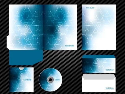 Folder, letterhead, envelope, cover, brochure, catalog, flyer and leaflet. Stock Illustration