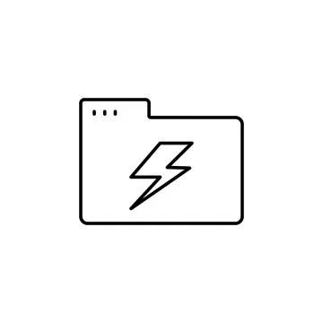 Folder lightning icon. Simple line, outline vector of icons for ui and ux Stock Illustration