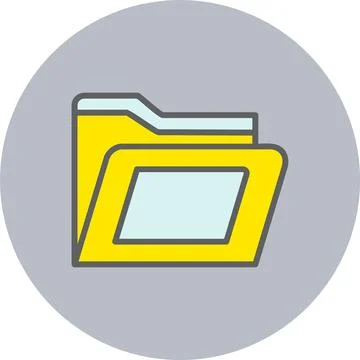 Folder Line Filled Circle Icon Stock Illustration