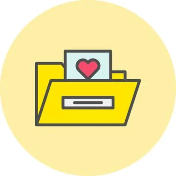 Folder Line Filled Circle Icon Stock Illustration