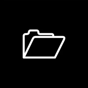 Folder Line Icon On Black Background. Black Flat Style Vector Illustration. Stock Illustration