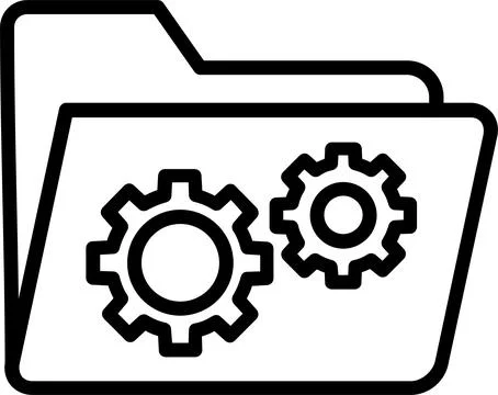 Folder Line Icon Design Stock Illustration