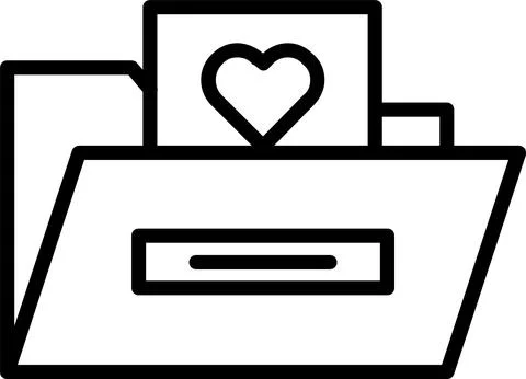 Folder Line Icon Design Stock Illustration