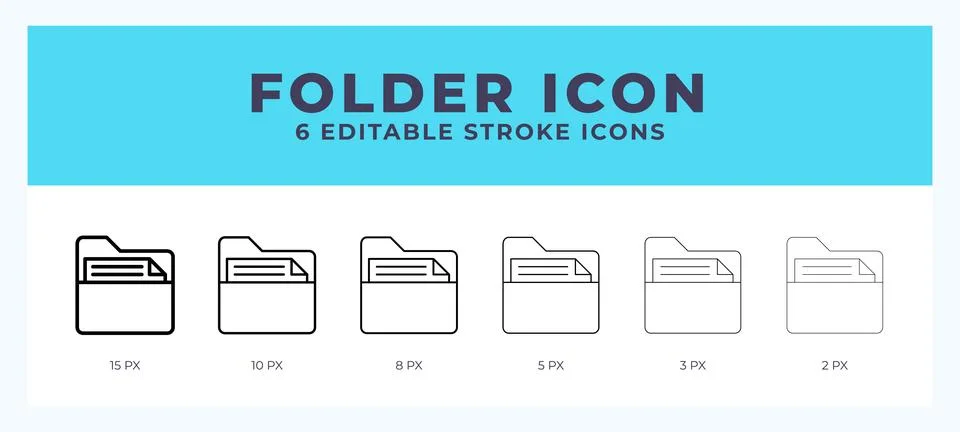 Folder line icon with different stroke. Vector illustration. Stock-Illustration