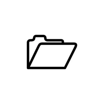 Folder Line Icon In Flat Style Vector For App, UI, Websites. Black Icon Vecto Illustrazione stock