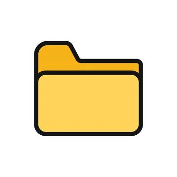 Folder line icon isolated on white background. Black flat thin icon on mode.. Stock Illustration