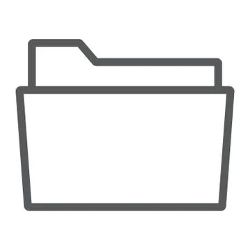 Folder line icon, office and work, file sign Stock Illustration