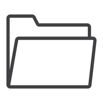 Folder line icon, web and mobile, file sign vector Illustrazione stock