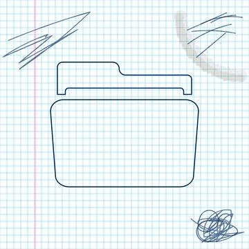 Folder line sketch icon isolated on white background. Vector Illustration 스톡 일러스트