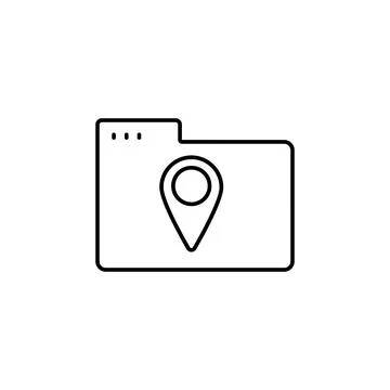 Folder location icon. Simple line, outline vector of icons for ui and ux Stock Illustration