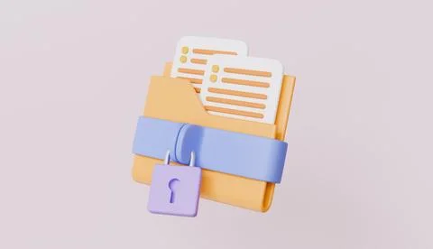 Folder with the lock, data security, safe confidential information, data Stock Illustration