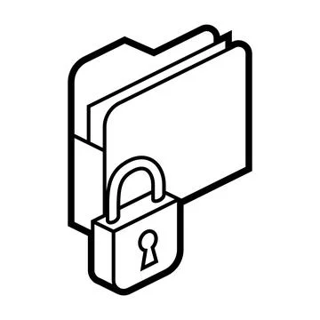 Folder lock icon in isometry. Image for website, app, logo, UI design. Illustrazione stock