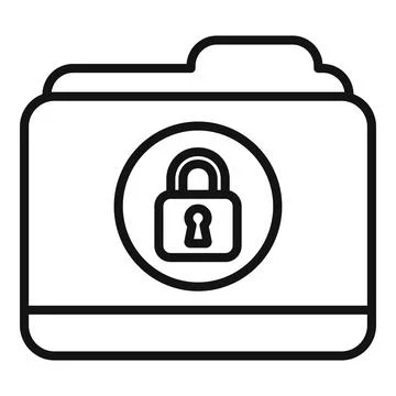 Folder lock icon outline vector. Safe personal Stock Illustration