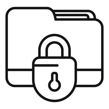 Folder lock icon outline vector. Malware virus Stock Illustration