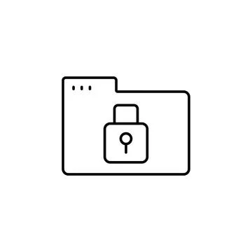Folder lock icon. Simple line, outline vector of icons for ui and ux, website or Illustrazione stock