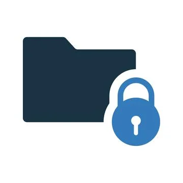 Folder lock, protection icon Stock Illustration