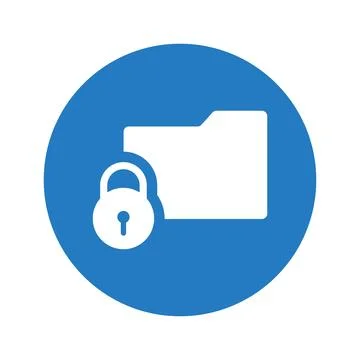 Folder lock, protection icon Stock Illustration