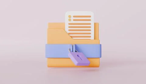 Folder with the lock, safe confidential information, data storage Stock Illustration