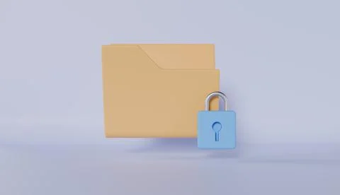 Folder with lock secret security document directory encryption technology Foto stock