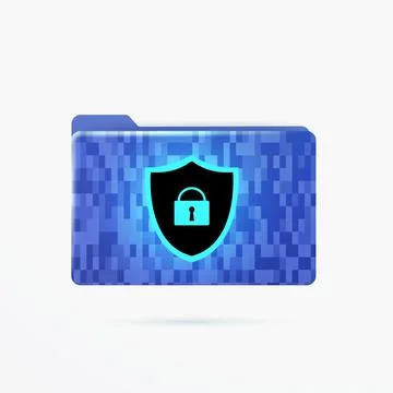 Folder Lock vector icon. Privacy data protection, Digital Security and Stock Illustration