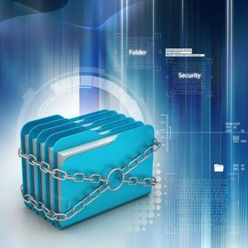 Folder locked by chains Stock Illustration