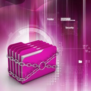 Folder locked by chains Stock Illustration