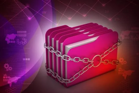 Folder locked by chains Illustrazione stock