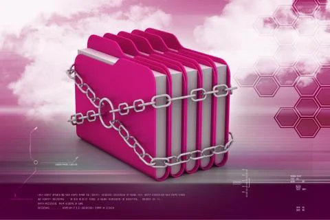 Folder locked by chains Stock Illustration