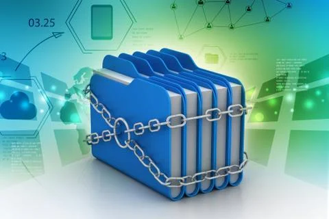 Folder locked by chains Stock Illustration