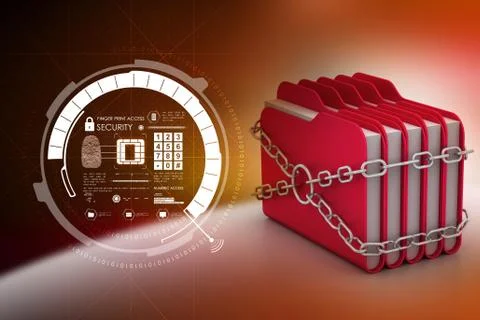 Folder locked by chains Stock Illustration