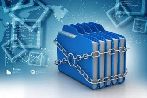 Folder locked by chains Stock Illustration