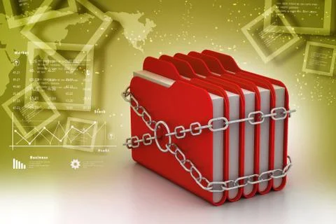 Folder locked by chains Illustrazione stock
