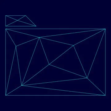 Folder low poly triangulation triangulated polygonal electric cyan blue vib.. Ilustración de archivo