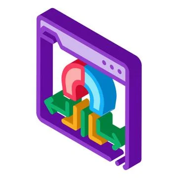 Folder magnetic pull isometric icon vector illustration Stock Illustration