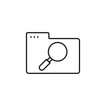 Folder magnifier icon. Simple line, outline vector of icons for ui and ux Illustrazione stock