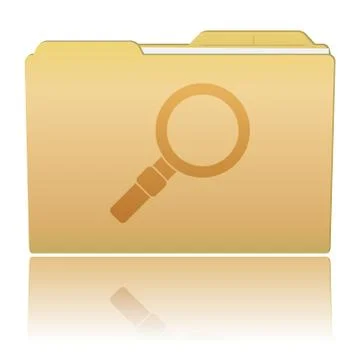 Folder with Magnifier Stock Illustration