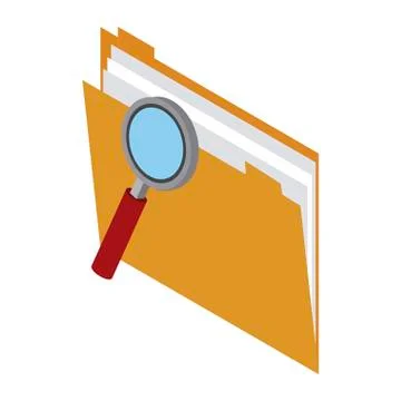 Folder with magnifying glass 库存插图
