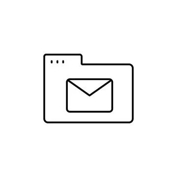 Folder mail icon. Simple line, outline vector of icons for ui and ux, website or Stock Illustration